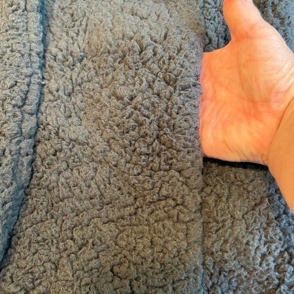 MNY Womens Gray Sherpa Jacket Pockets Size Small - Picture 7 of 11